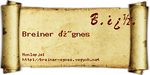 Breiner Ágnes névjegykártya