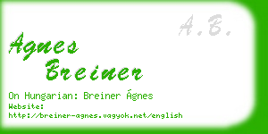 agnes breiner business card